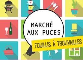 Affiche : dessins en mosaïque de 16 objets : BBQ, tasse, cactus, etc. Fouillis à trouvailles